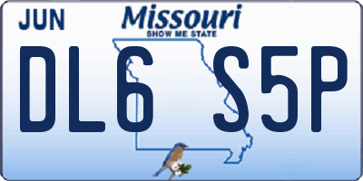 MO license plate DL6S5P