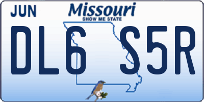 MO license plate DL6S5R