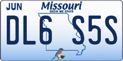 MO license plate DL6S5S