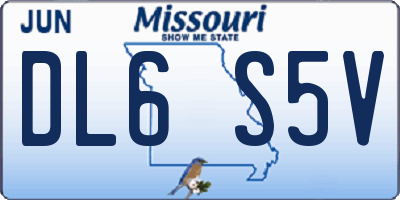 MO license plate DL6S5V