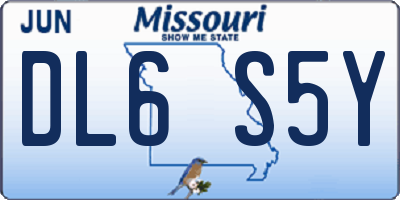 MO license plate DL6S5Y