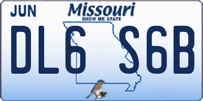 MO license plate DL6S6B