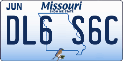 MO license plate DL6S6C