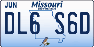 MO license plate DL6S6D