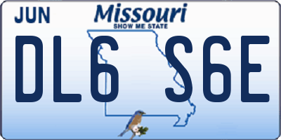 MO license plate DL6S6E