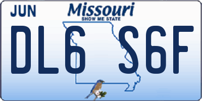 MO license plate DL6S6F