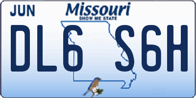 MO license plate DL6S6H