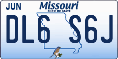 MO license plate DL6S6J
