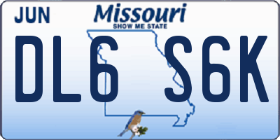 MO license plate DL6S6K
