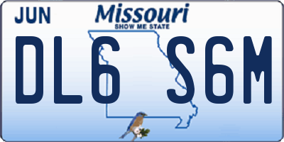 MO license plate DL6S6M