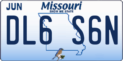 MO license plate DL6S6N