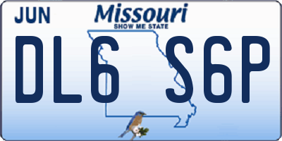 MO license plate DL6S6P