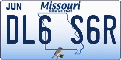 MO license plate DL6S6R