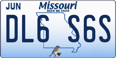 MO license plate DL6S6S