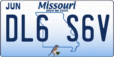 MO license plate DL6S6V