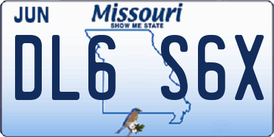 MO license plate DL6S6X