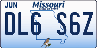 MO license plate DL6S6Z