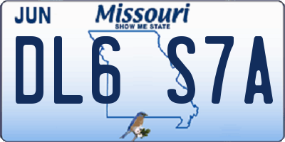 MO license plate DL6S7A