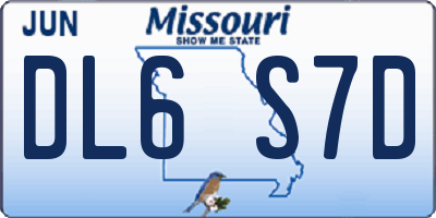 MO license plate DL6S7D