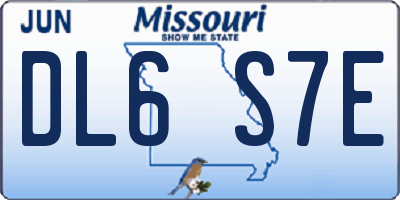 MO license plate DL6S7E