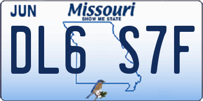 MO license plate DL6S7F