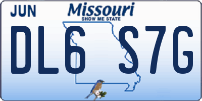 MO license plate DL6S7G