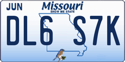 MO license plate DL6S7K