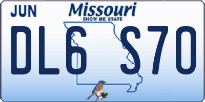 MO license plate DL6S7O
