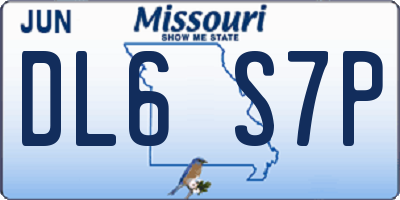 MO license plate DL6S7P