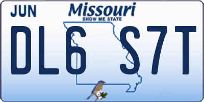 MO license plate DL6S7T
