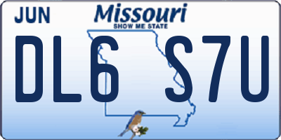MO license plate DL6S7U