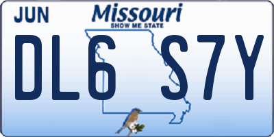 MO license plate DL6S7Y