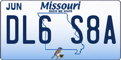MO license plate DL6S8A