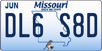 MO license plate DL6S8D