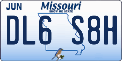 MO license plate DL6S8H