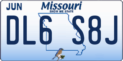 MO license plate DL6S8J