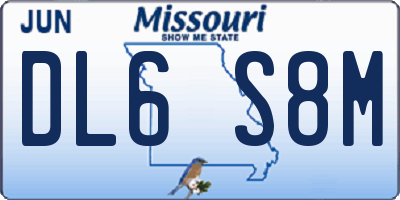 MO license plate DL6S8M