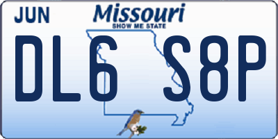 MO license plate DL6S8P