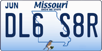 MO license plate DL6S8R