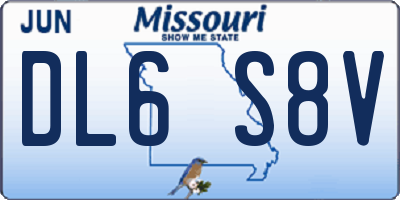 MO license plate DL6S8V