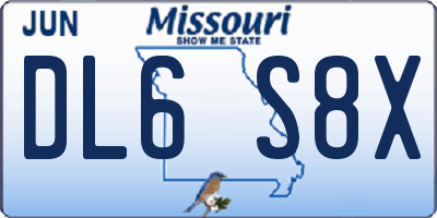 MO license plate DL6S8X