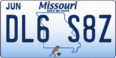 MO license plate DL6S8Z