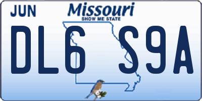 MO license plate DL6S9A