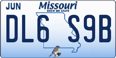 MO license plate DL6S9B