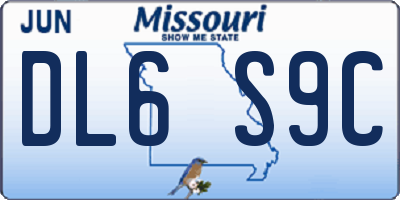 MO license plate DL6S9C