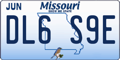 MO license plate DL6S9E