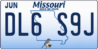 MO license plate DL6S9J
