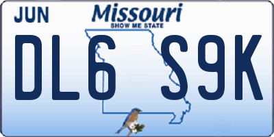 MO license plate DL6S9K