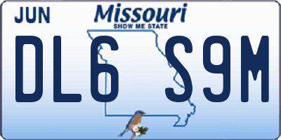 MO license plate DL6S9M