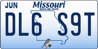 MO license plate DL6S9T